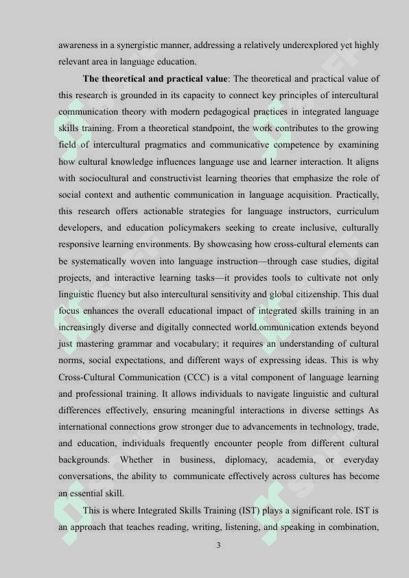THE IMPORTANCE OF CROSS-CULTURAL COMMUNICATION IN INTEGRATED SKILLS TRAINING 3