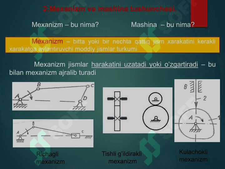 Mexanizm va mashinalar nazariyasi (MMN) faniga kirish 7