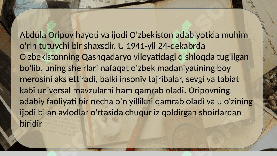 Abdulla Oripov hayoti va ijodi 3