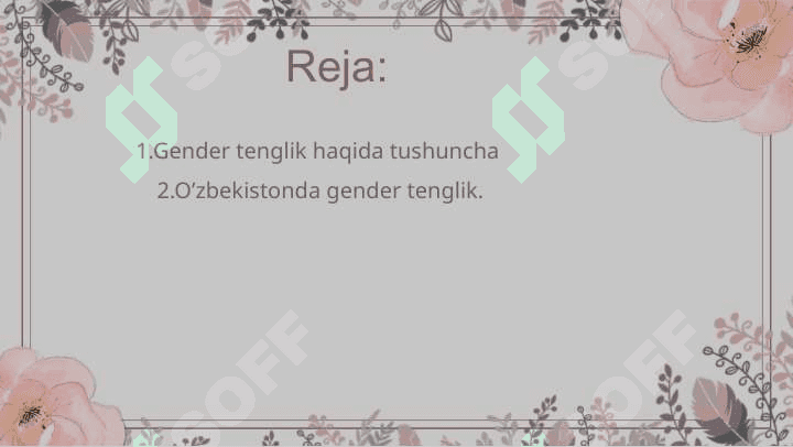 Gender tenglikning asosiy tamoyillari 2