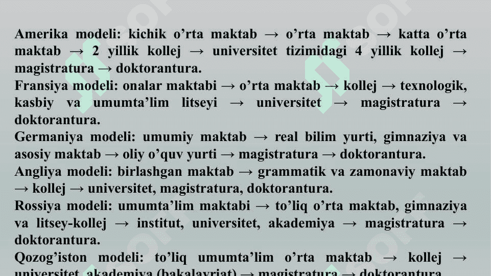 HOZIRGI DAVRDA JAHON MAMLAKATLARI TA’LIM TIZIMI VA PEDAGOGIKA FANI RIVOJI 8