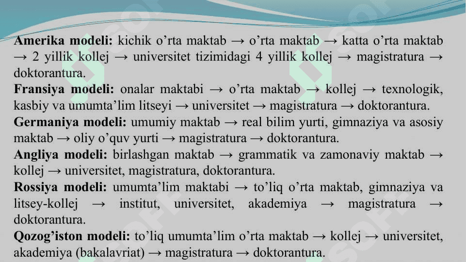 HOZIRGI DAVRDA JAHON MAMLAKATLARI TA’LIM TIZIMI VA PEDAGOGIKA FANI RIVOJI 8