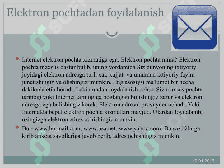 Elektron pochta va kompyuter tarmoqlari 2