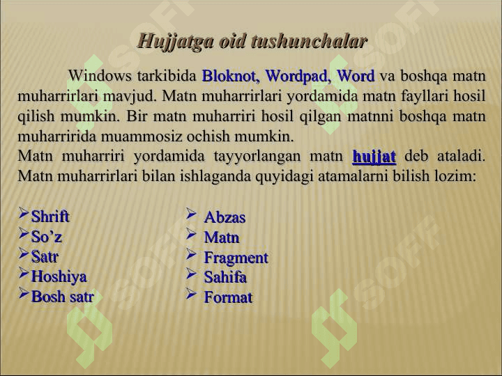 MS Word dasturida hujjatlarga rasm va shakllar o’rnatish 2