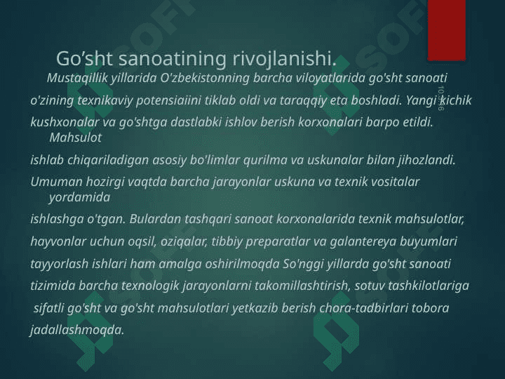 Go’sht mahsulotlari ishlab chiqarish biotexnologiyasi 3