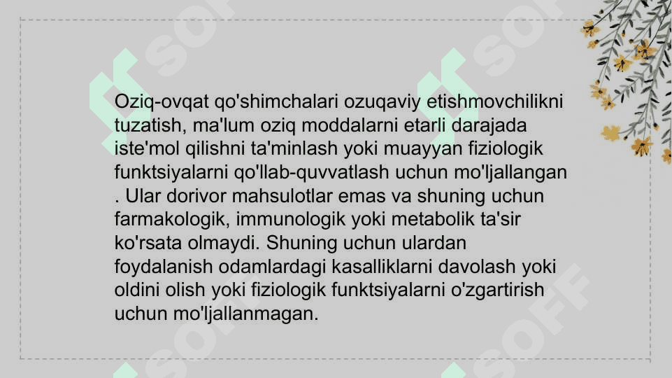 Hozirgi zamon ozuqaviy qo’shimcha olishni rivojlanishining zamonaviy yo’nalishlari 5
