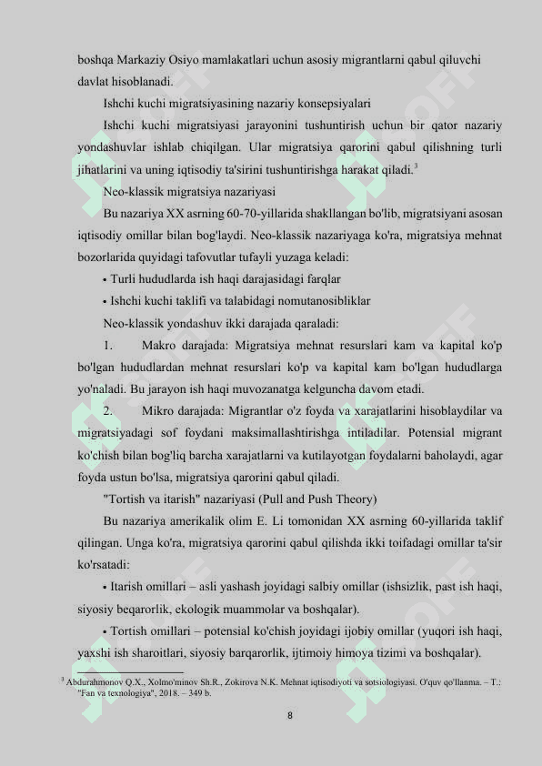 Ishchi kuchi migratsiyasining iqtisodiy o’sishga ta'siri. 8