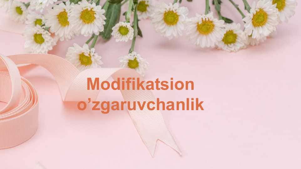 Modifikatsion o’zgaruvchanlikModifikatsion o’zgaruvchanlik