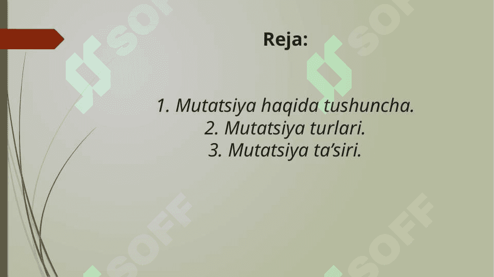 Mutatsiya. Oqsil biosintezi 2