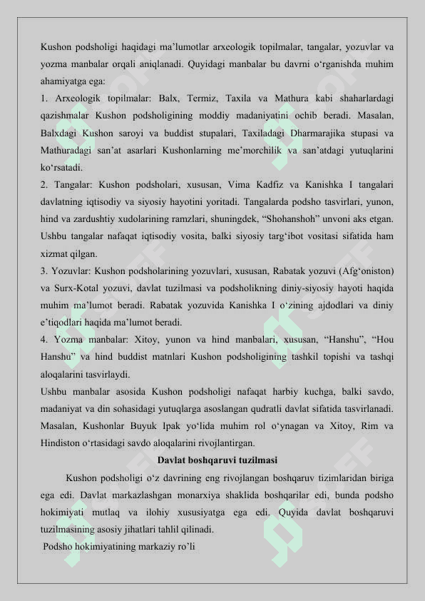 Kushon podsholigi davridagi boshqaruv tizimi 25 4
