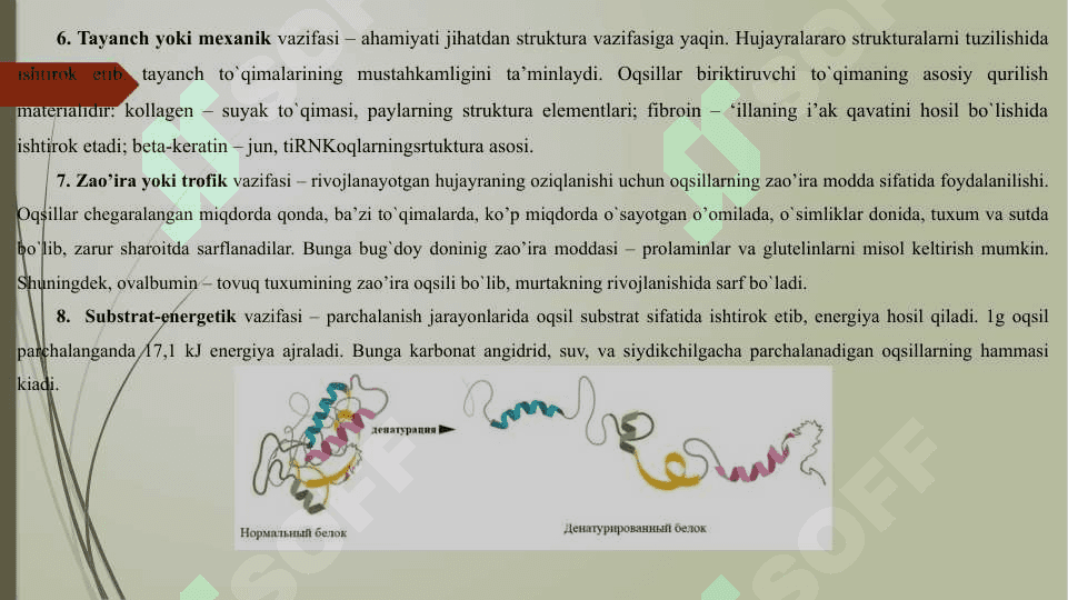 Oqsillarning kimyoviy xususiyatlari 7