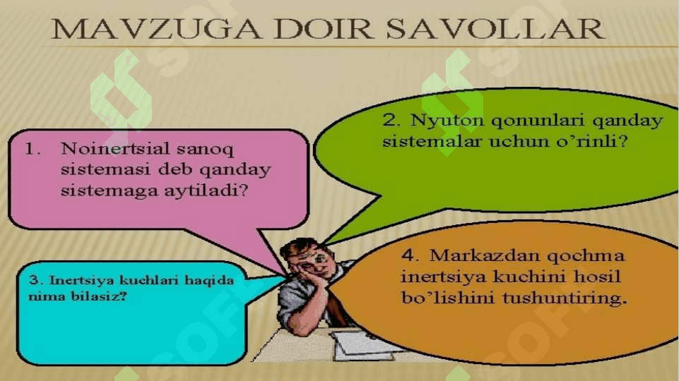INERSIYA KUCHLARI. NOINERSIAL SANOQ TIZIMI 2