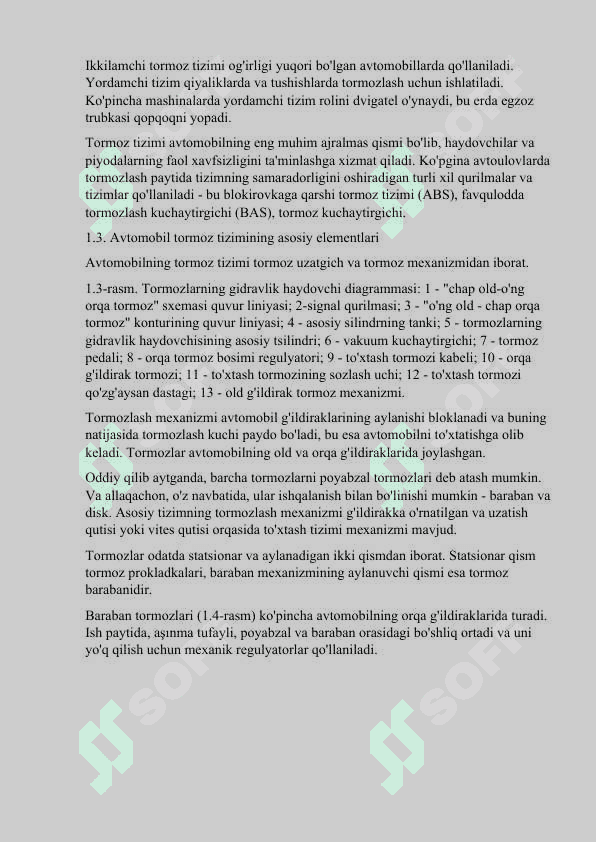 Tormoz tizimlarining turlari. 7