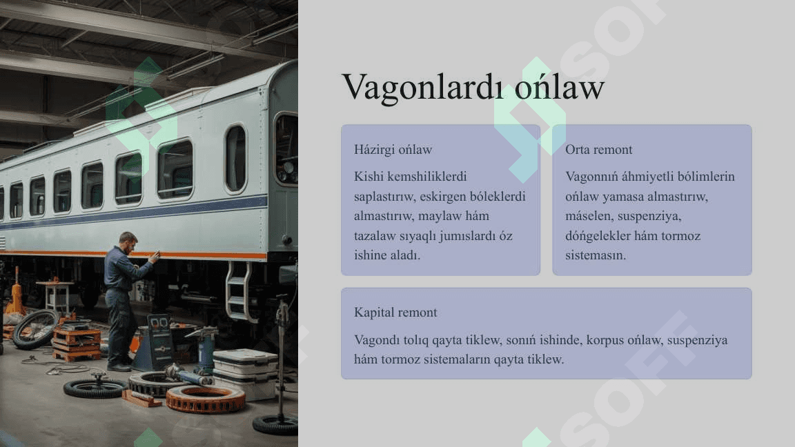 WAGONLARGA TEXNIK XIZMET KÓRSETIW 4