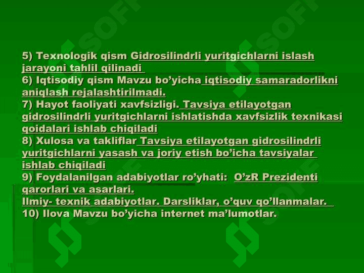 Avtomobil yetakchi g’ildiraklari uchun gidrotsilindr o’rnatish samaradorligi” 3