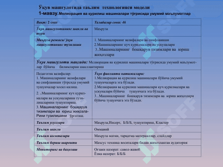 Мелиорация ва қурилиш машиналари тўғрисида умумий маълумотлар 3