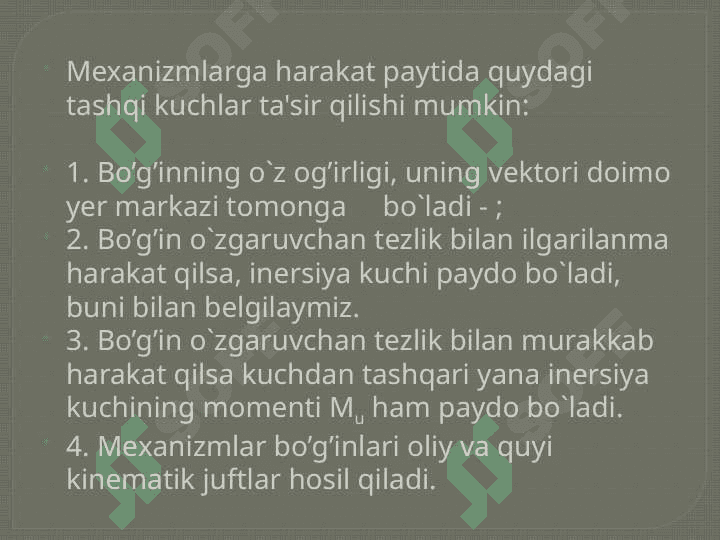 Mashina harakatini bir me`yorda saqlash nazariyasiga oid asosiy tushunchalar 2
