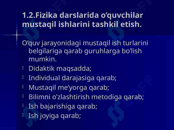 KHKlarida “termodinamika asoslari” bo’limini o’qitishda talabalar mustaqil ishlarini tashkil etish 5