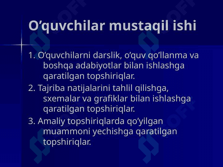 KHKlarida “termodinamika asoslari” bo’limini o’qitishda talabalar mustaqil ishlarini tashkil etish 6