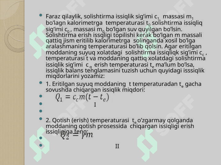 Modda agregat xolatining o’zgarish 8