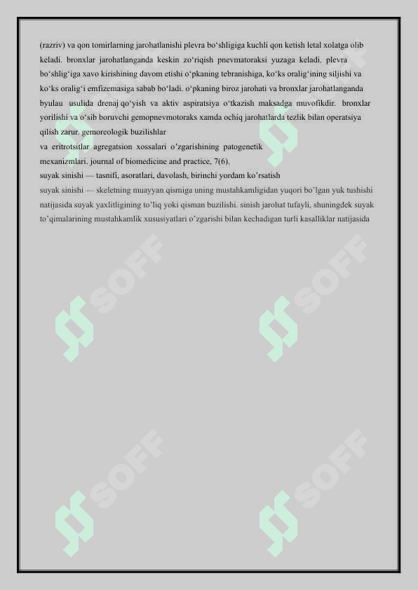 BOLALARDA SUYAK TRAVMASINING  O`ZIGA XOSLIGI 4
