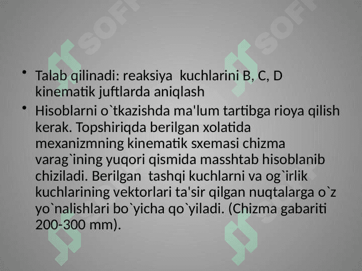 Tekis mexanizmlarning kinetostatik tahlili 3