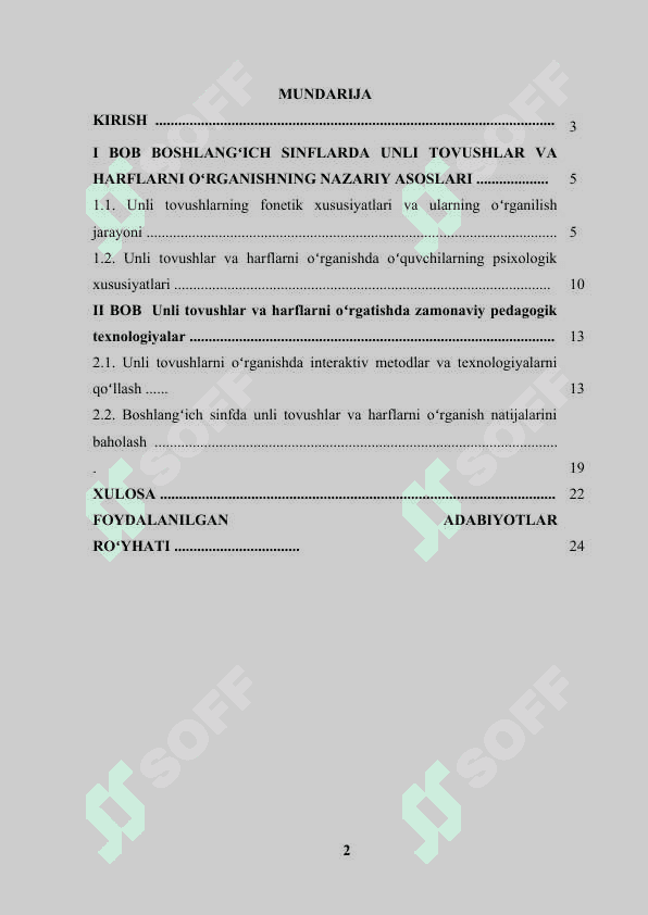Boshlangʻich sinflarda unli tovush va harflarni oʻrganish 2