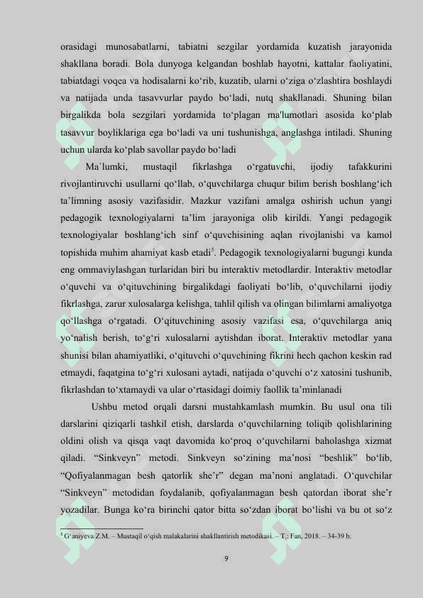BOSHLANG‘ICH SINFLARDA ONA TILIDAN O‘QUVCHILARNING MUSTAQIL ISHLARI 8
