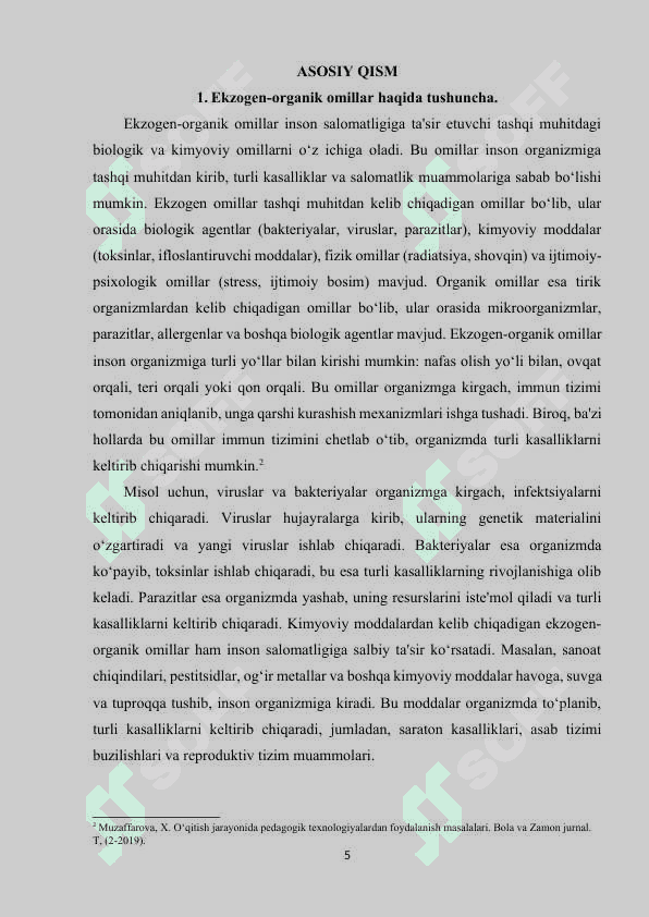 Ekzogen-organik omillarni nutq buzilishlarining sababi sifatida 5