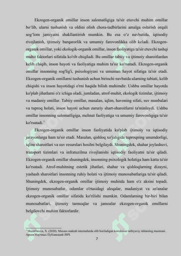 Ekzogen-organik omillarni nutq buzilishlarining sababi sifatida 7