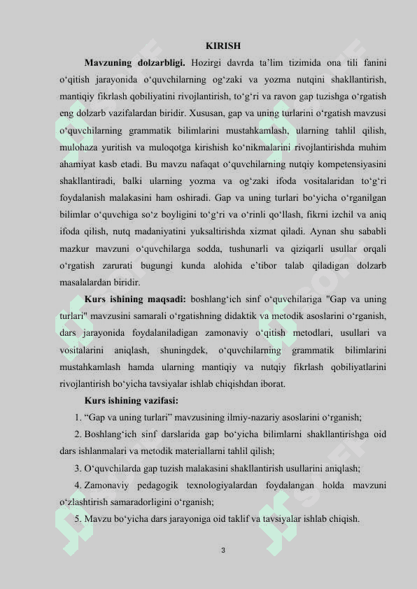ONA TILI DARSLARIDA “GAP VA UNING TURLARI” MAVZUSINI O‘RGANISH 2