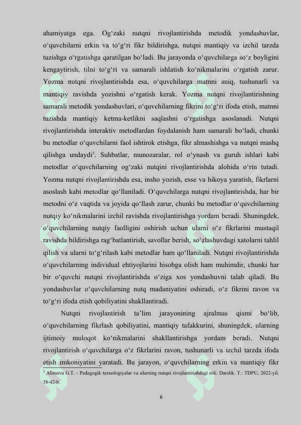 ONA TILI DARSLARIDA O‘QUVCHILAR NUTQINI O‘STIRISH 5