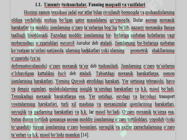 STATIKA. STATIKANING TUSHUNCHALARI. KUCHLAR SISTEMASI 2