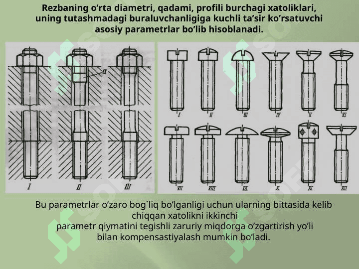 Rezbali birikmalarning 4