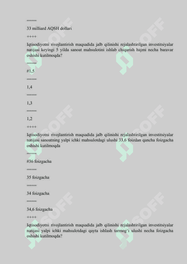 Innovatsion iqtisodiyot yakuniy nazorat test savollari va javoblari. 8