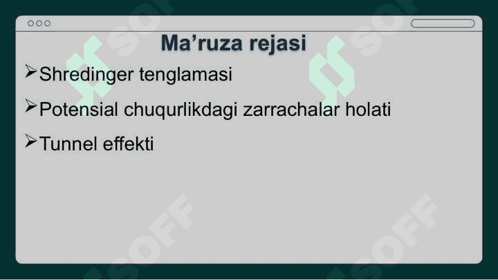 To‘lqin funksiyasi va uning statistik ma’nosi 2