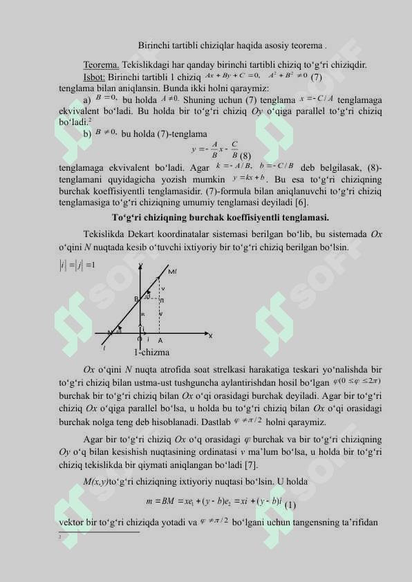 Tekislikda kordinatalar metodi. 7