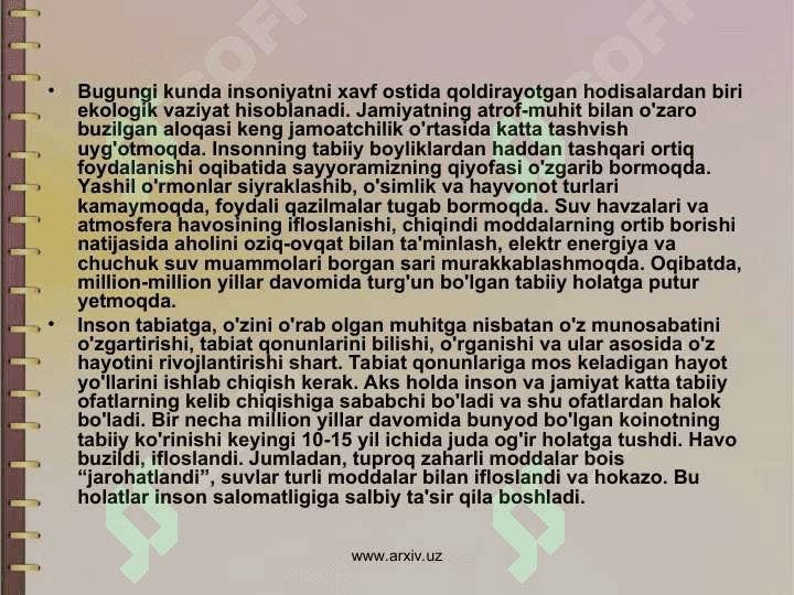 Shaxs dunyoqarashini shakllantirish 7