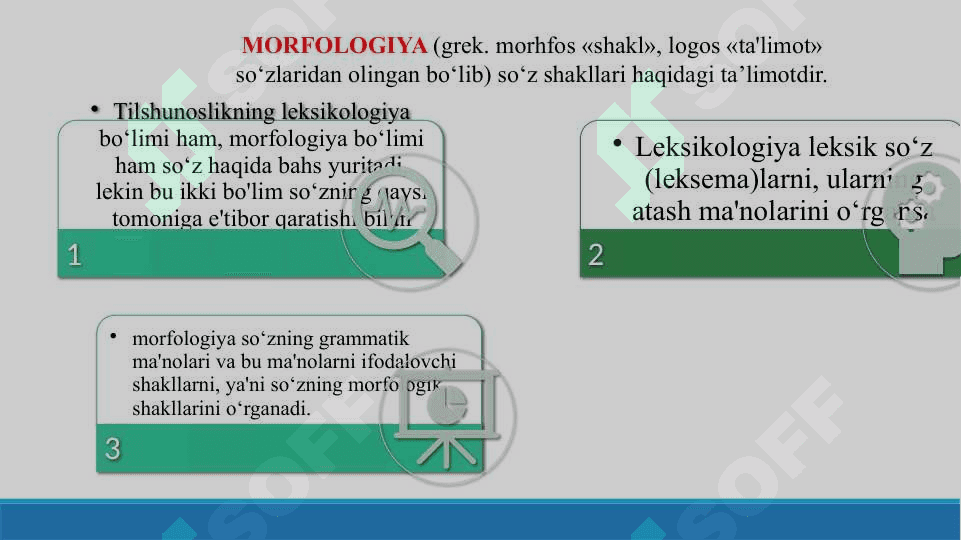 Morfologiya. So‘z turkumlari. Fe’l - so’z turkumi 3