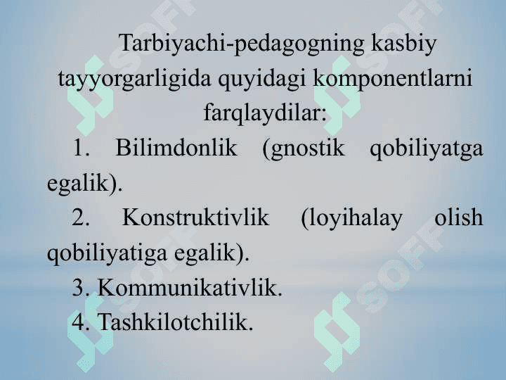 Talabalarni kasbiy kompetentligini  shakllantirish va rivojlantirish funksiyalari. Kasbiy kompetentlikni shakllantirish va rivojlantirishda motivatsiya 8