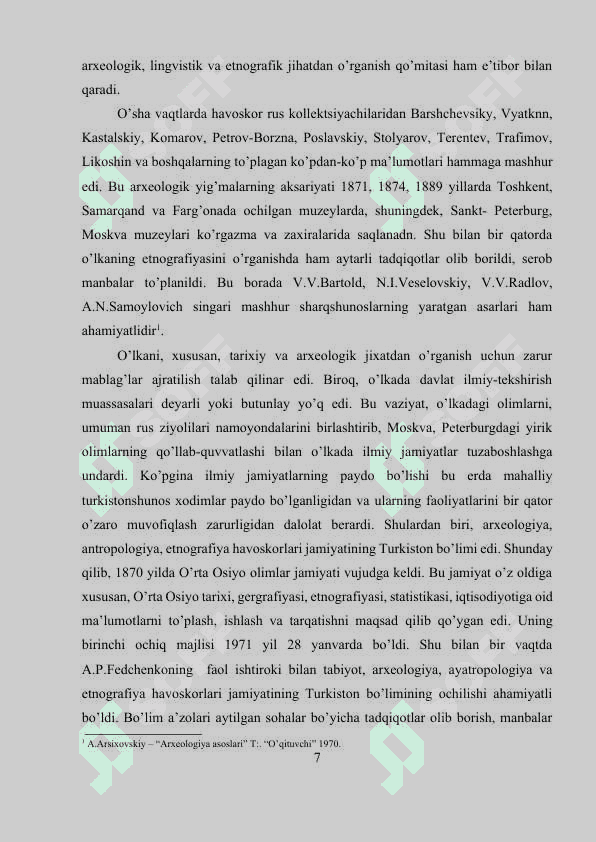 SOVETLAR DAVRIDA O‘ZBEKISTONDA ETNOGRAFIYAGA OID TADQIQOTLAR. 7