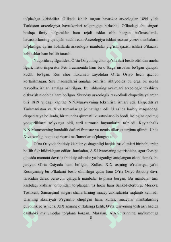 SOVETLAR DAVRIDA O‘ZBEKISTONDA ETNOGRAFIYAGA OID TADQIQOTLAR. 8