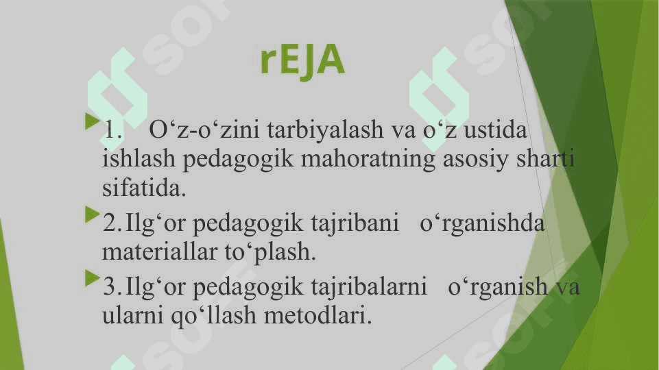 O‘Z-O‘ZINI TARBIYALASH VA O‘Z USTIDA ISHLASH. PEDAGOGIKA TAJRIBANI TO‘PLASH TIZIMI 2