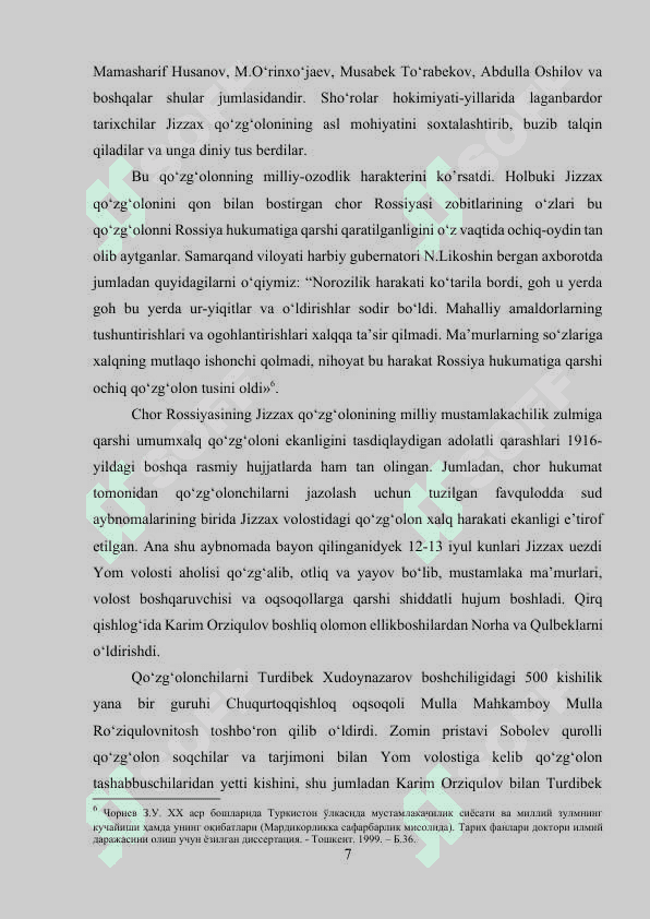 Birinchi jahon urushining Turkistonga ta’siri. 1916-yil milliy-ozodlik harakati 7