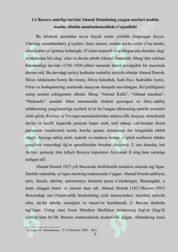 Ahmad Donish "Davodir ul vaqoe" asari 5