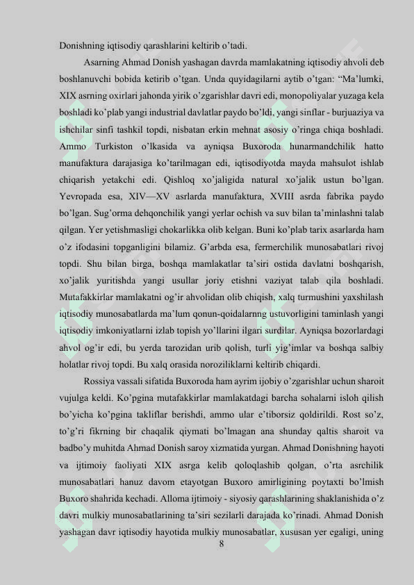 Ahmad Donish "Davodir ul vaqoe" asari 8
