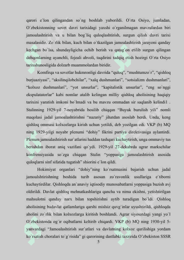 Jamolashtirish siyosati sababi, ahamiyati, oqibati 5