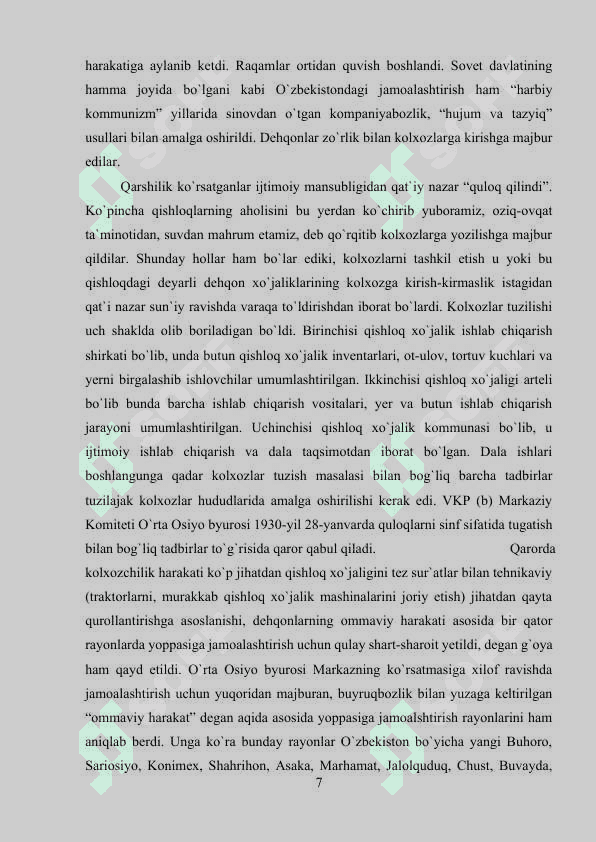 Jamolashtirish siyosati sababi, ahamiyati, oqibati 7
