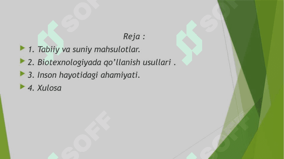 Tabiiy va sun’iy mahsulotlar 2