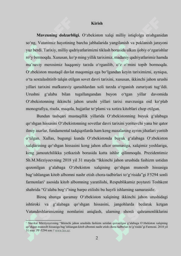 O’ZBEK XALQINING FRONT ORTIDAGI MATONATI 2